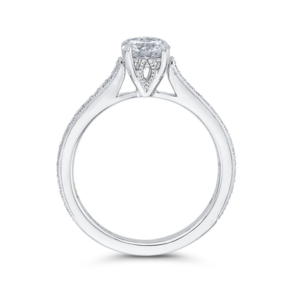 Round Diamond Classic Engagement Ring in 14K White Gold