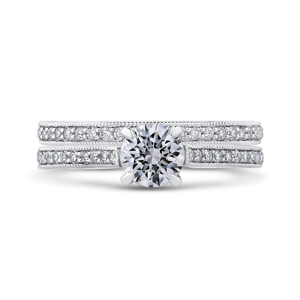 Round Diamond Classic Engagement Ring in 14K White Gold