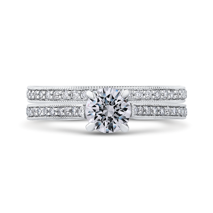 Round Diamond Classic Engagement Ring in 14K White Gold