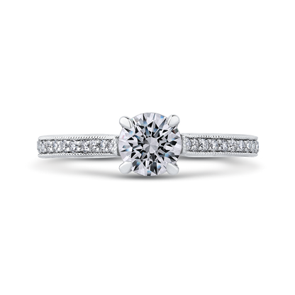 Round Diamond Classic Engagement Ring in 14K White Gold