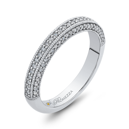 Round Diamond Half-Eternity Wedding Band in 14K White Gold