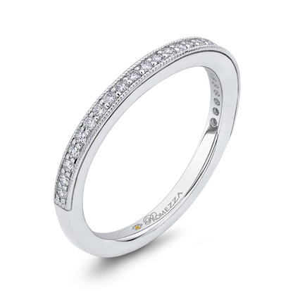 Round Diamond Half-Eternity Wedding Band in 14K White Gold