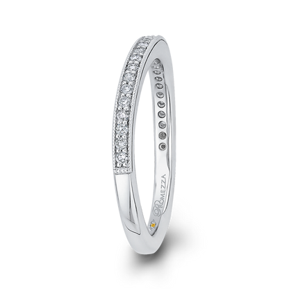 Round Diamond Half-Eternity Wedding Band in 14K White Gold