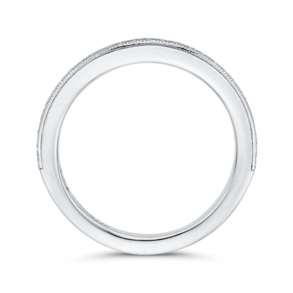 Round Diamond Half-Eternity Wedding Band in 14K White Gold