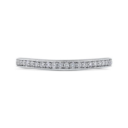 Round Diamond Half-Eternity Wedding Band in 14K White Gold