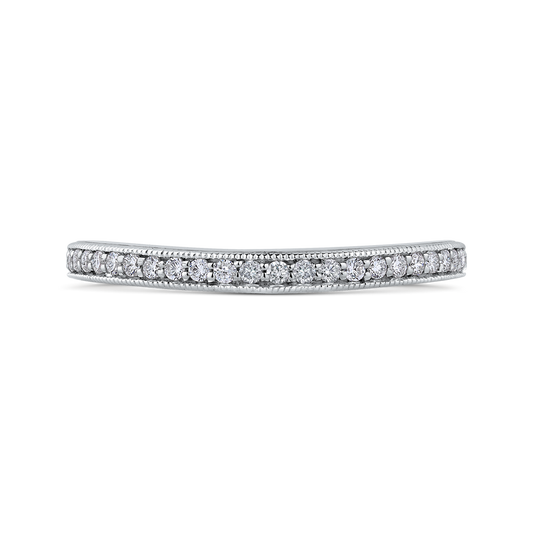 Round Diamond Half-Eternity Wedding Band in 14K White Gold