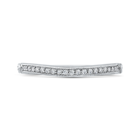 Round Diamond Wedding Band in 14K White Gold