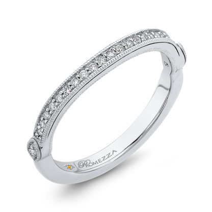 Round Diamond Wedding Band in 14K White Gold
