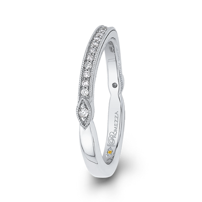 Round Diamond Wedding Band in 14K White Gold