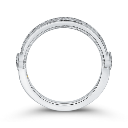 Round Diamond Wedding Band in 14K White Gold