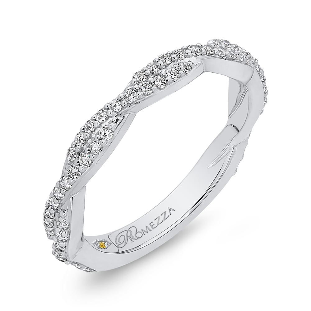 Round Diamond Wedding Band in 14K White Gold