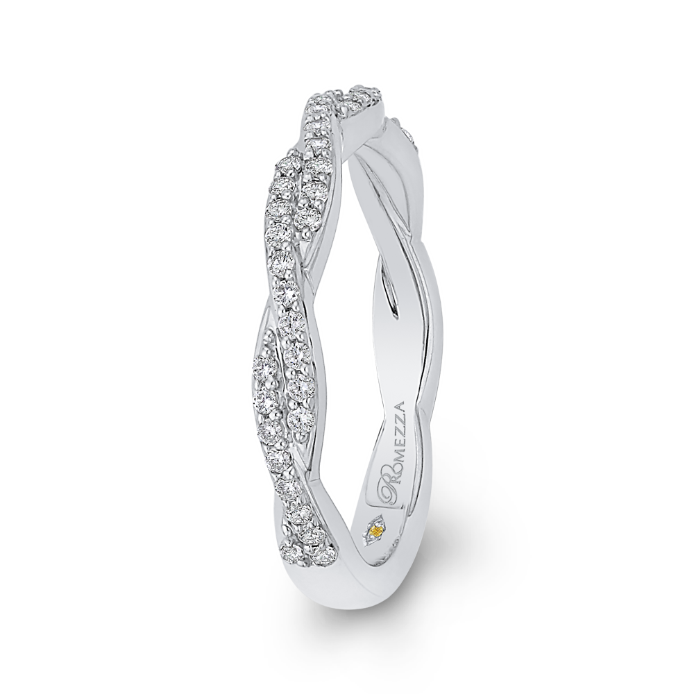Round Diamond Wedding Band in 14K White Gold