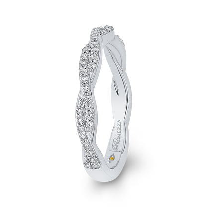 Round Diamond Wedding Band in 14K White Gold