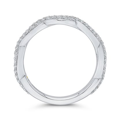 Round Diamond Wedding Band in 14K White Gold