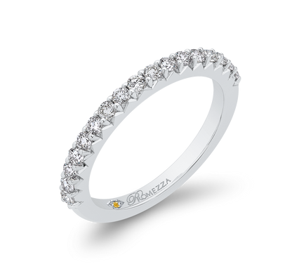 Round Diamond Half-Eternity Wedding Band in 14K White Gold