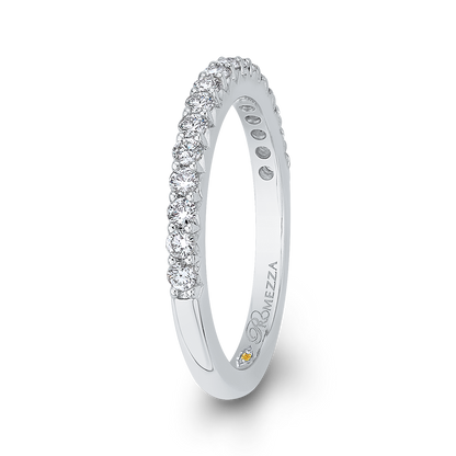 Round Diamond Half-Eternity Wedding Band in 14K White Gold