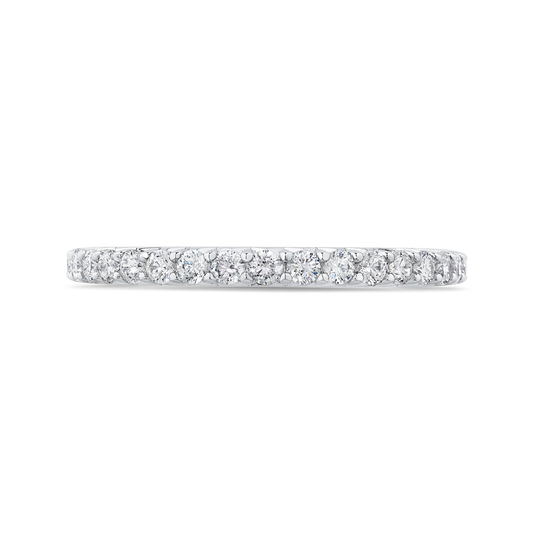 Round Diamond Half-Eternity Wedding Band in 14K White Gold