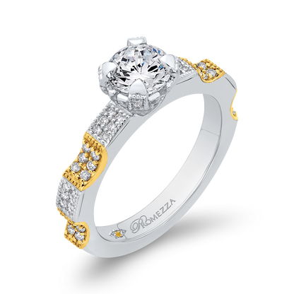 Diamond Engagement Ring in 14K Two Tone Gold