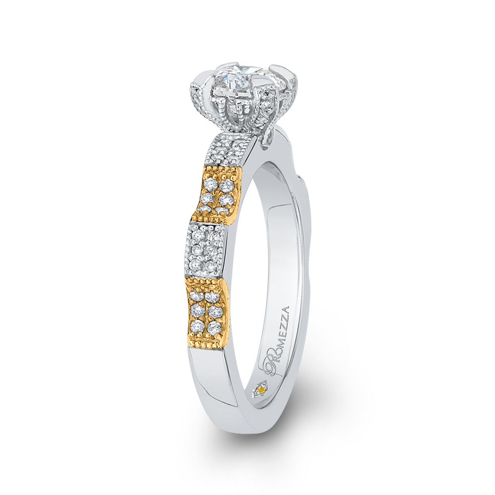 Diamond Engagement Ring in 14K Two Tone Gold