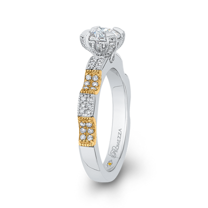 Diamond Engagement Ring in 14K Two Tone Gold