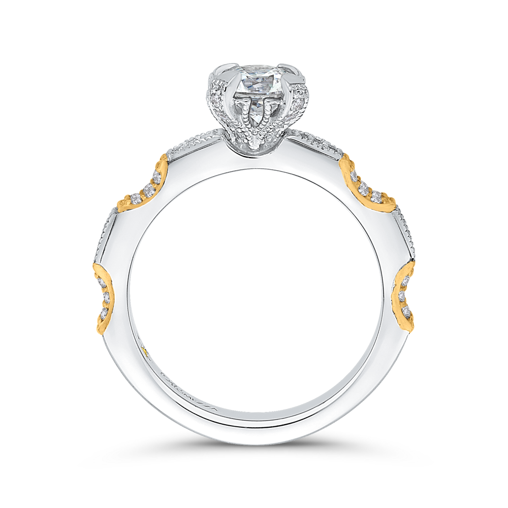 Diamond Engagement Ring in 14K Two Tone Gold