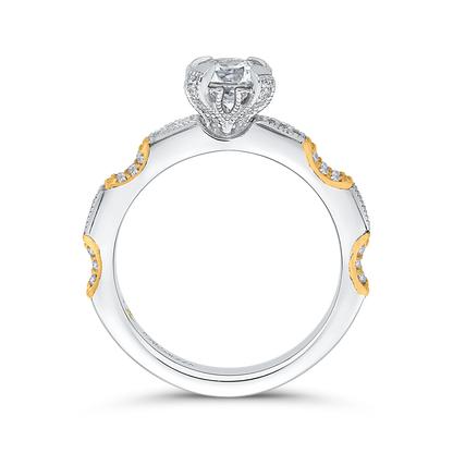 Diamond Engagement Ring in 14K Two Tone Gold