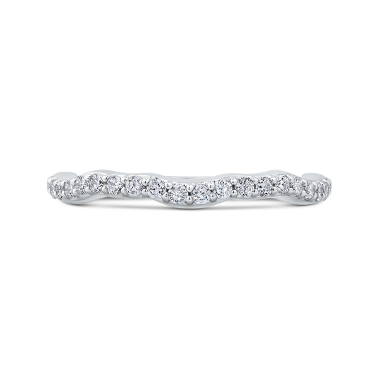 Round Diamond Wedding Band in 14K White Gold