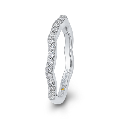 Round Diamond Wedding Band in 14K White Gold