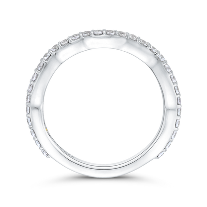 Round Diamond Wedding Band in 14K White Gold