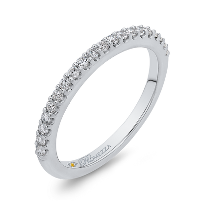 Round Diamond Half-Eternity Wedding Band in 14K White Gold