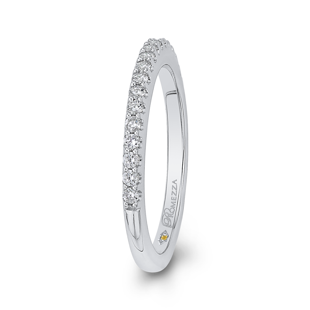 Round Diamond Half-Eternity Wedding Band in 14K White Gold