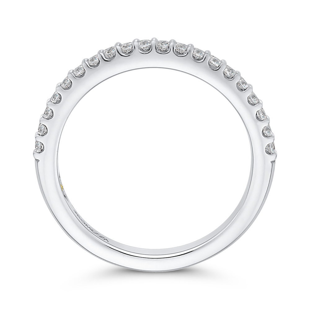Round Diamond Half-Eternity Wedding Band in 14K White Gold