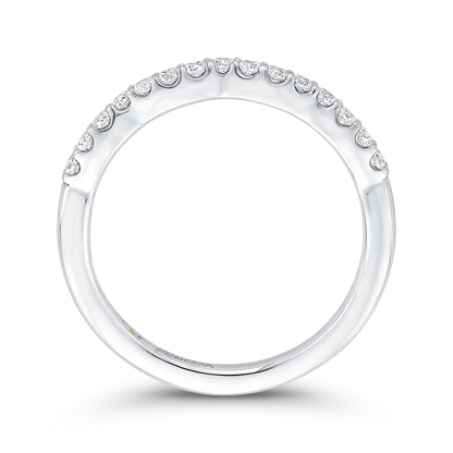 Round Diamond Wedding Band in 14K White Gold