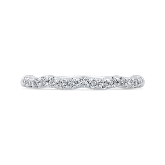 Round Diamond Wedding Band in 14K White Gold