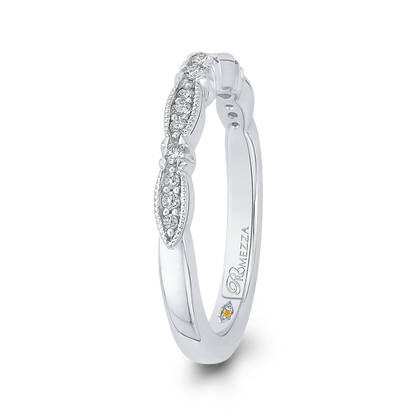 Round Diamond Half-Eternity Wedding Band in 14K White Gold