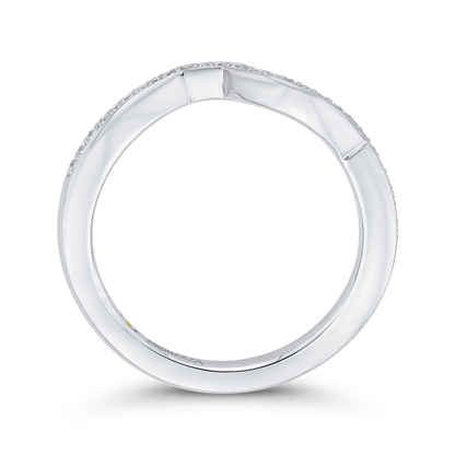 Round Diamond Half-Eternity Wedding Band in 14K White Gold