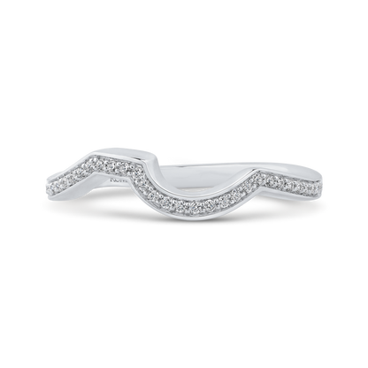 Round Diamond Half-Eternity Wedding Band in 14K White Gold