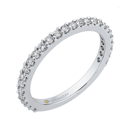 Round Diamond Wedding Band in 14K White Gold