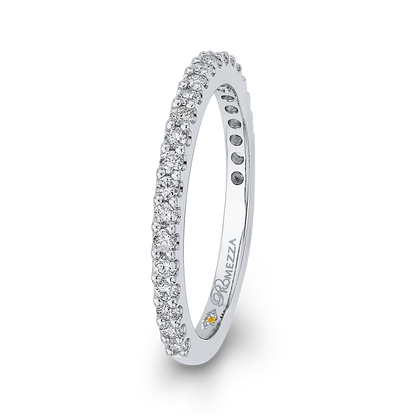 Round Diamond Wedding Band in 14K White Gold