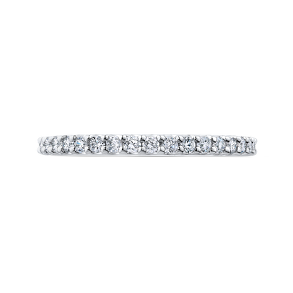 Round Diamond Wedding Band in 14K White Gold