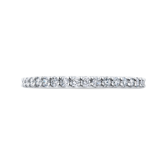 Round Diamond Wedding Band in 14K White Gold