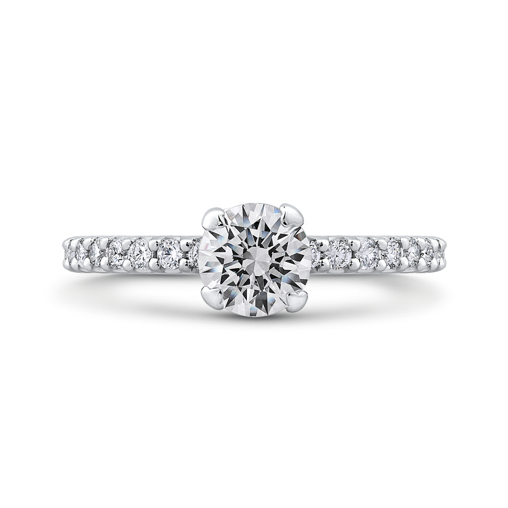 Round Diamond Engagement Ring in 14K White Gold