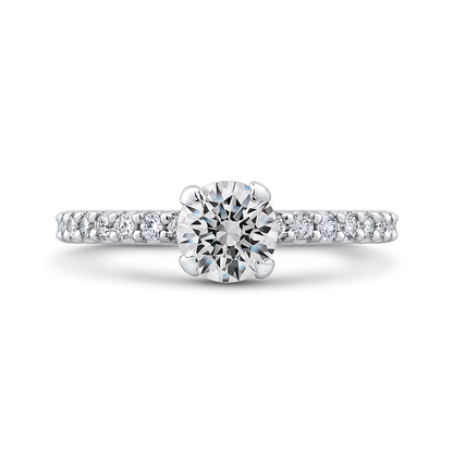 Round Diamond Engagement Ring in 14K White Gold