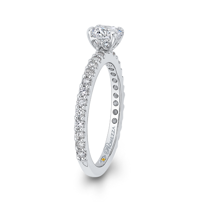 Round Diamond Engagement Ring in 14K White Gold