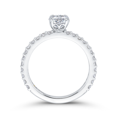 Round Diamond Engagement Ring in 14K White Gold