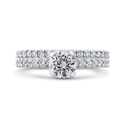 Round Diamond Engagement Ring in 14K White Gold