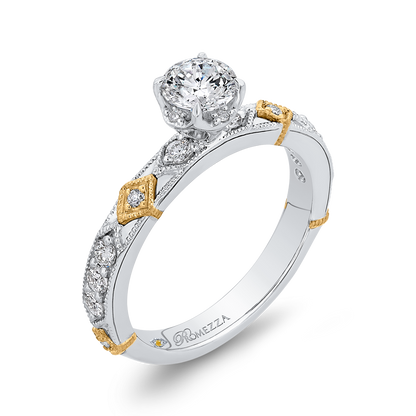 Diamond Engagement Ring in 14K Two Tone Gold