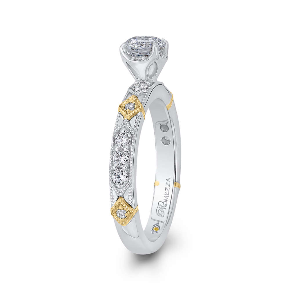 Diamond Engagement Ring in 14K Two Tone Gold