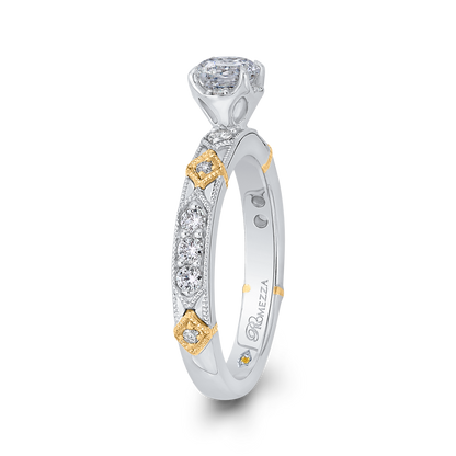 Diamond Engagement Ring in 14K Two Tone Gold