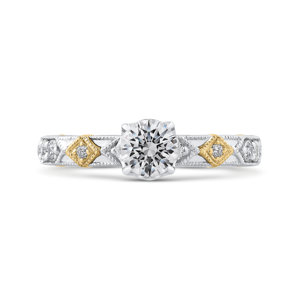 Diamond Engagement Ring in 14K Two Tone Gold